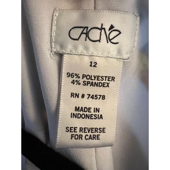 CACHE Size 12 Blue Blk Gold Chain Cheetah Print Fitt Dress Lined Sleeveless Sexy - Picture 8 of 8